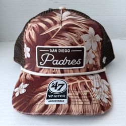 San Diego Padres '47 Brand Men's Brown Tropicalia Trucker Hitch Adjustable Hat