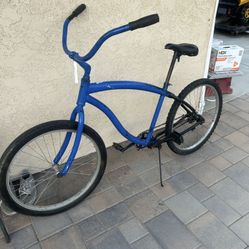 Custom beach cruiser, black and blue paint top 26 inch