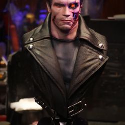 Terminator T-800 Figure | 3D Printed Painted Bust 1/3 scale,7.5 lbs