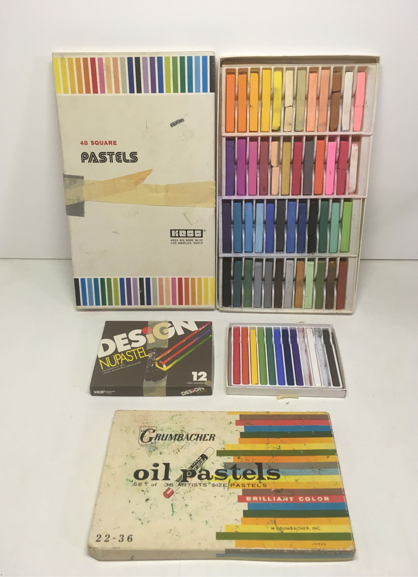 Art Soft Chalk Oil Pastels Koss NuDesign Grumbacher Multicolored Lot Of 3 Sets