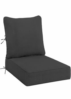 Olefin Deep Seat Cushion, Water Resistant Patio Cushion Dark Gray 23x26x4 | Sundale Outdoor Furniture Replacement Cushion, Fade Resistant, Sectional S