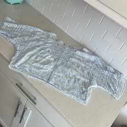 Beautiful light blue embroidered summer top