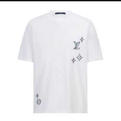 Louis Vuitton White Monogram Embroidered T-Shirt