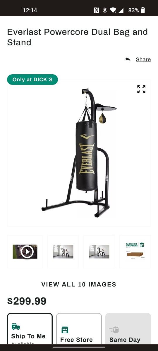 Everlast Punching Bag and Speed Bag Stand