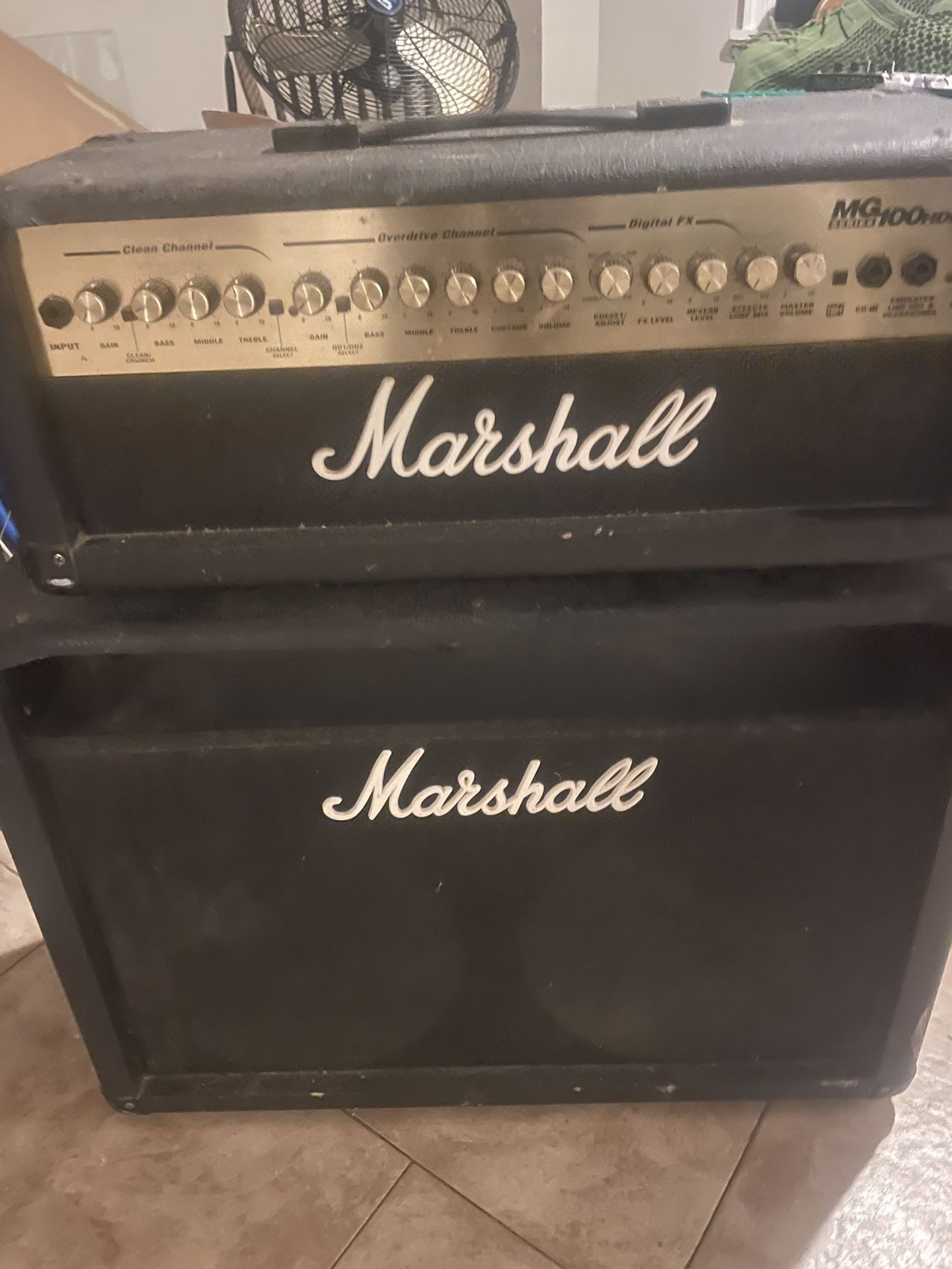 Marshall Pro Mini Halfstack Speaker System Set Guitar Bass Etc Working Used Good Cond