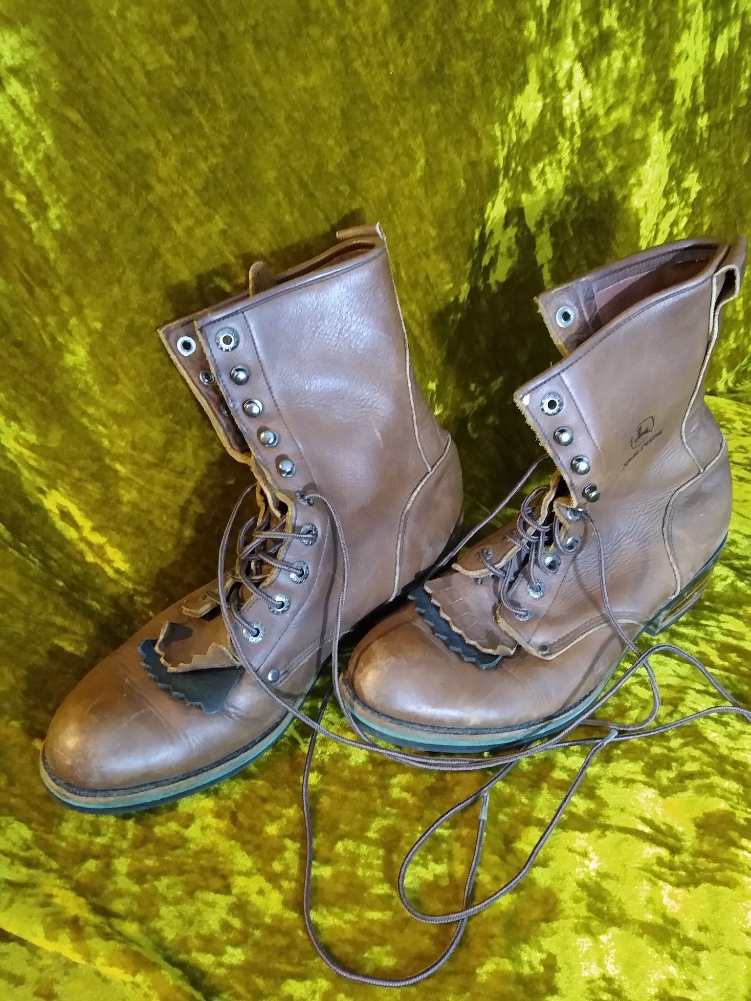 John Deere Brown Leather Work Boots Men's Size 11