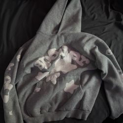 grey and white spider world wide hoodie