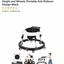 Wismind Foldable Baby Walker with Adjustable Height and Wheels