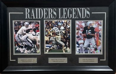 Oakland Raiders Legends Signed Autograph Framed 8x10 Photos Daryle Lamonica Fred Biletnikoff Jim Plunkett Certified Authentic COA