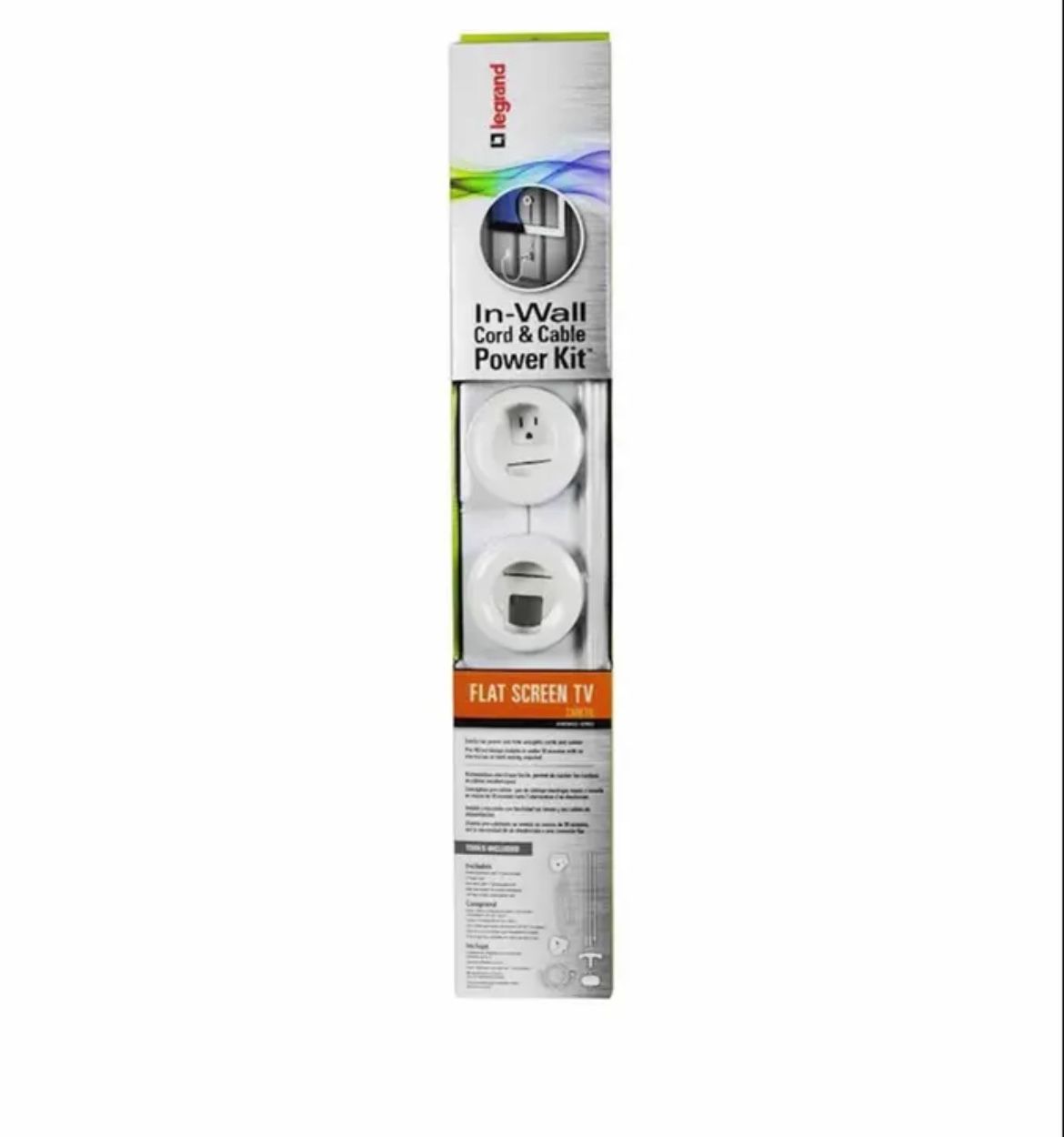Legrand Cord and Power Cable 12-Piece 6-ft x 5.25'' PVC White Flat Screen Tv Kit