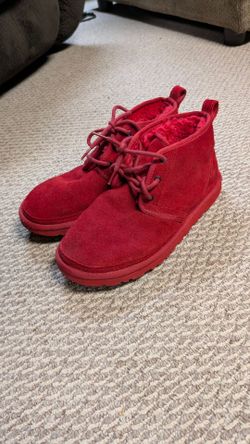 UGG Red Suede Lace-Up Chukka Boots