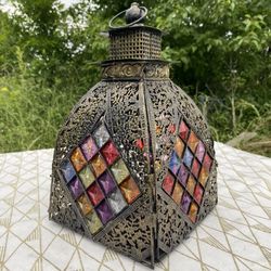 Moroccan Style Lantern for Candles or Fairy Lights Colorful from Pier 1 Imports