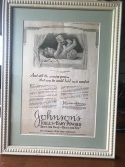 Antique baby print professionally framed