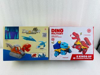 Lot Of 2 New Dinosaur Toy Building Take Apart Kits With Electric Drill