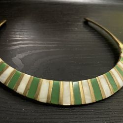 Vintage Cleopatra Egyptian Style Choker Ethnic Bib Brass Necklace 