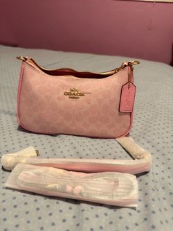 Coach Pink Signature Canvas Shoulder Bag