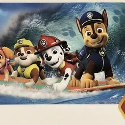 New Paw Patrol Surfing Chase Marshall Skye 100% cotton large 28 inch x 58 inch beach towel