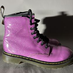 Girls Dr. Martens 1460 J Glitter Pink Boots Size 5 girls
