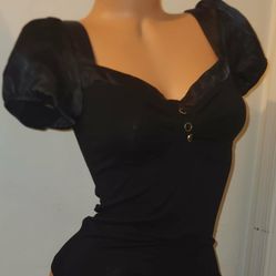 NEW W/ TAGS BLACK SILK LACE UP BACKLESS DRESS SHIRT BLOUSE TOP SIZE MEDIUM M