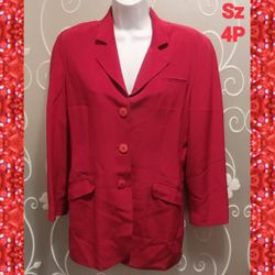 WOMENS RED BLAZER JACKET SIZE 4P