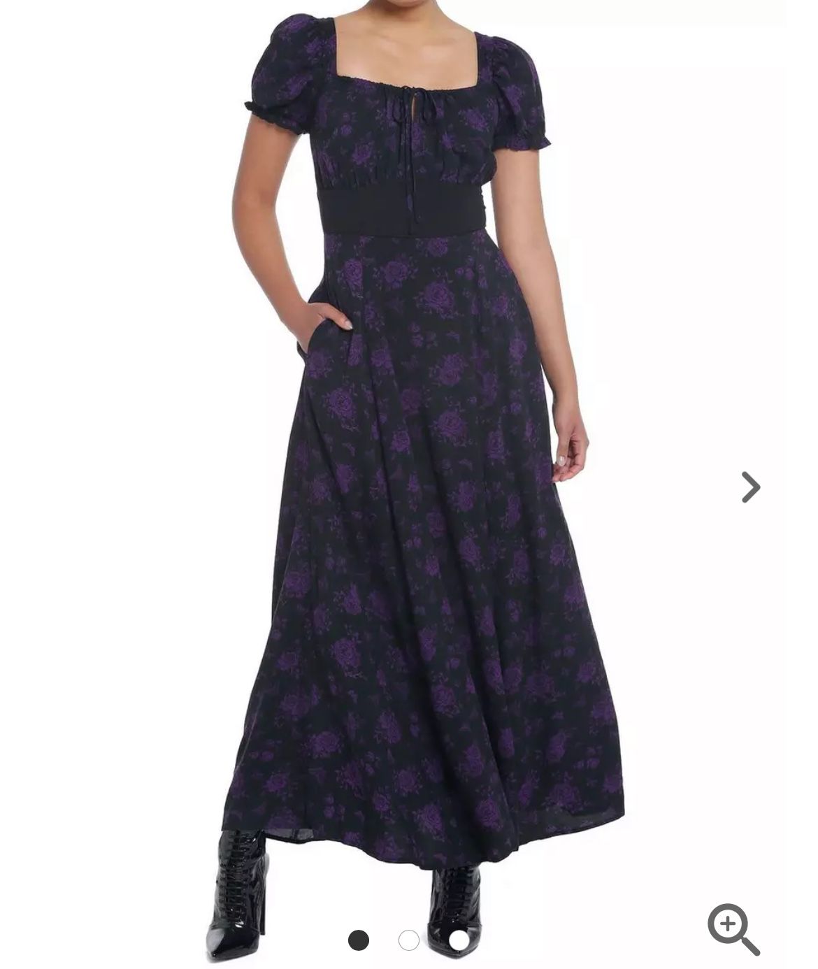 Cosmic Aura Purple Rose Maxi Dress