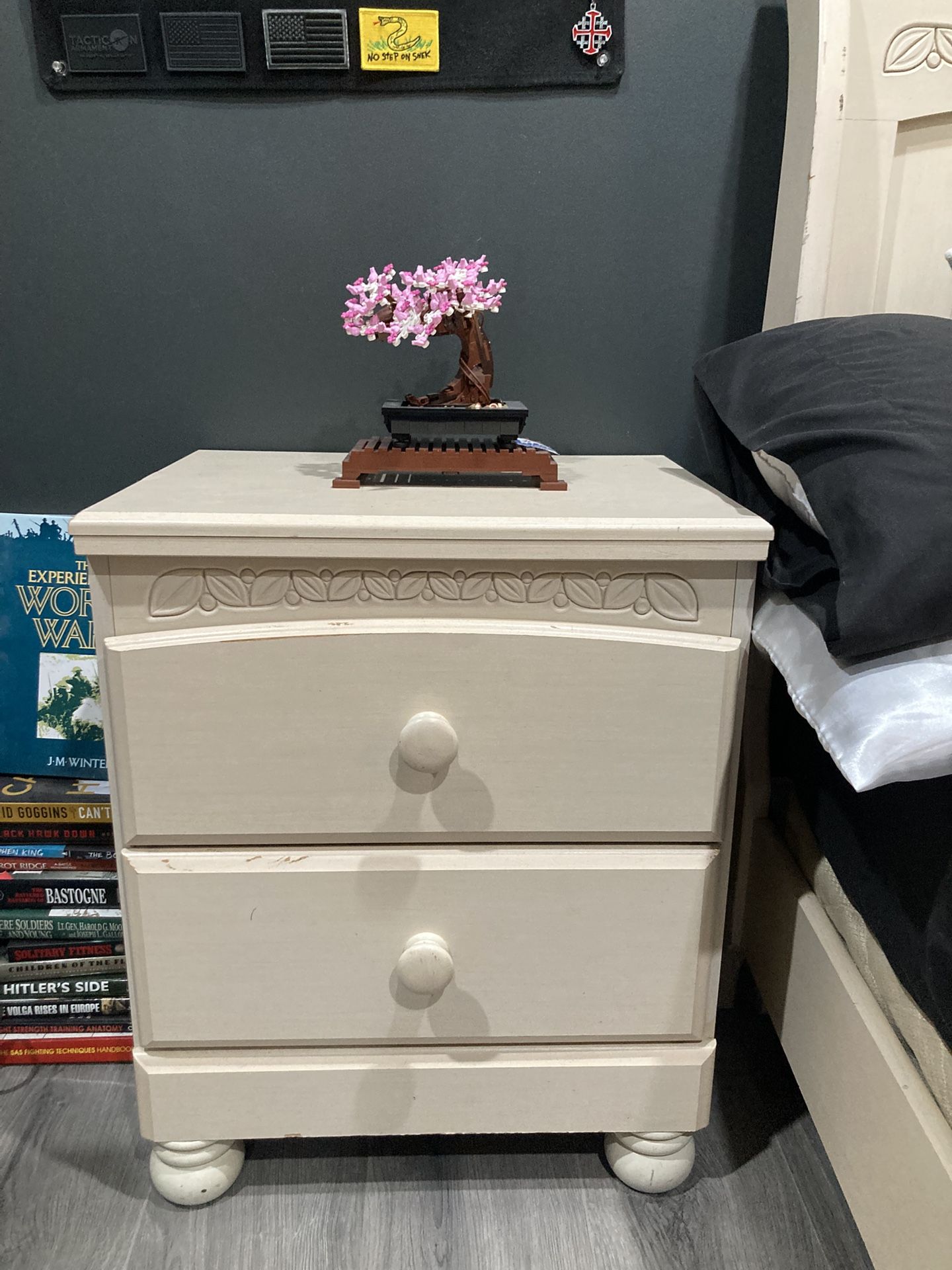 Twin Bed And Nightstand ! Mattress Not Included