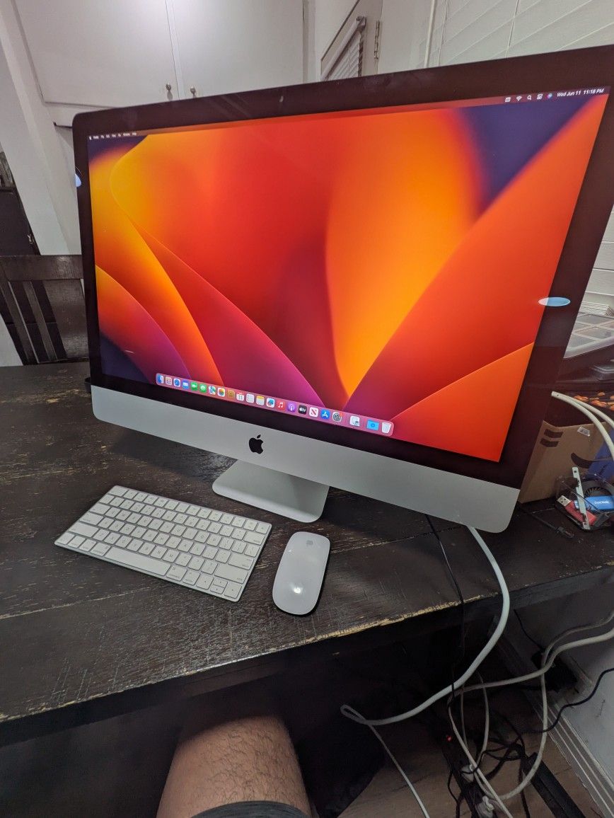 APPLE GRAY iMAC 5k HUGE 27" SCREEN QUAD INTEL CORE i7 16GB RAM WITH VENTURA 2024 COMPLETE