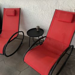 Pool Chairs And Side Table 