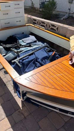 Kids boat set bedroom furniture