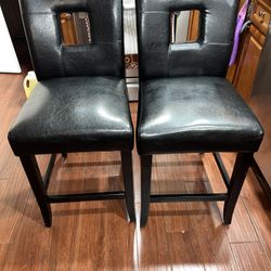 Leather barstools (set Of 2)