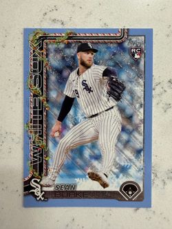 2025 Topps Holiday Sean Burke RC Light Blue & White Glitter #H 106 White Sox