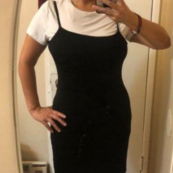 M/L Dress With Top H&M/Vestido Negro Blusa M/L 