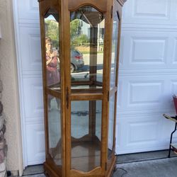 Lighted Antique Curio 5 Shelves