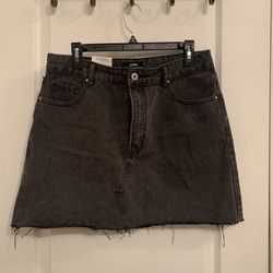 Cotton On- Black Faded Wash Demin High Waisted Skirt (NEW WITH TAGS)