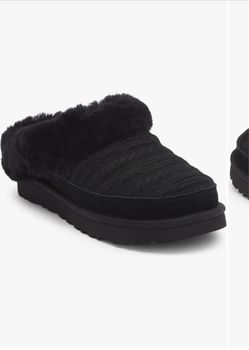 UGG Black Shearling Slip-On Slippers
