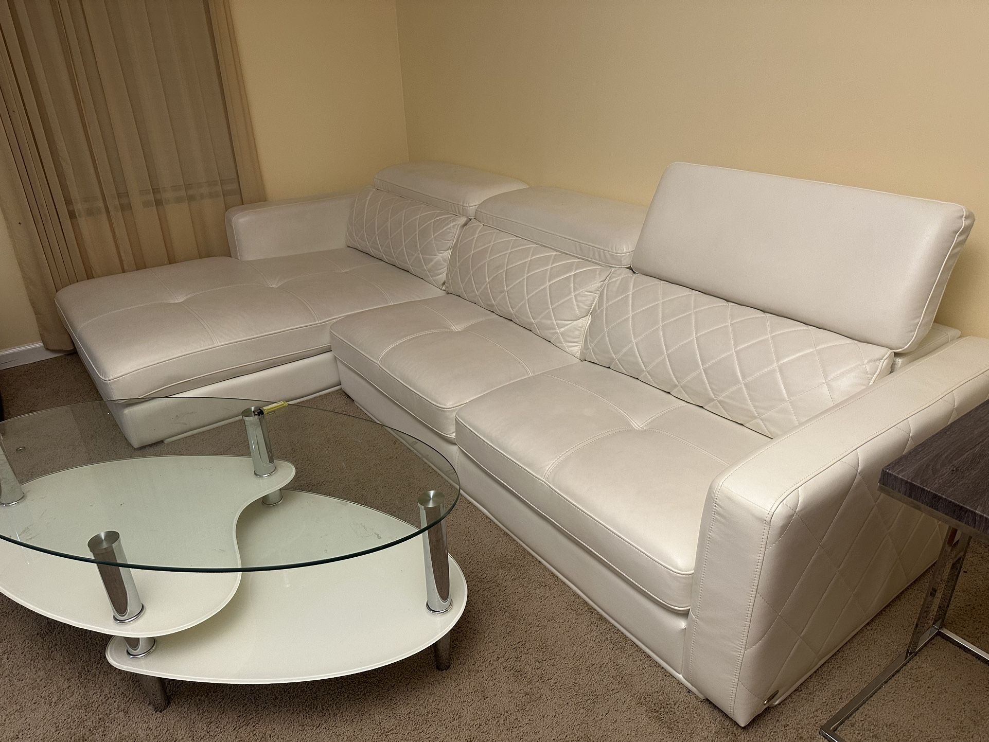 CLEAN White Leather Sofa (Like New)