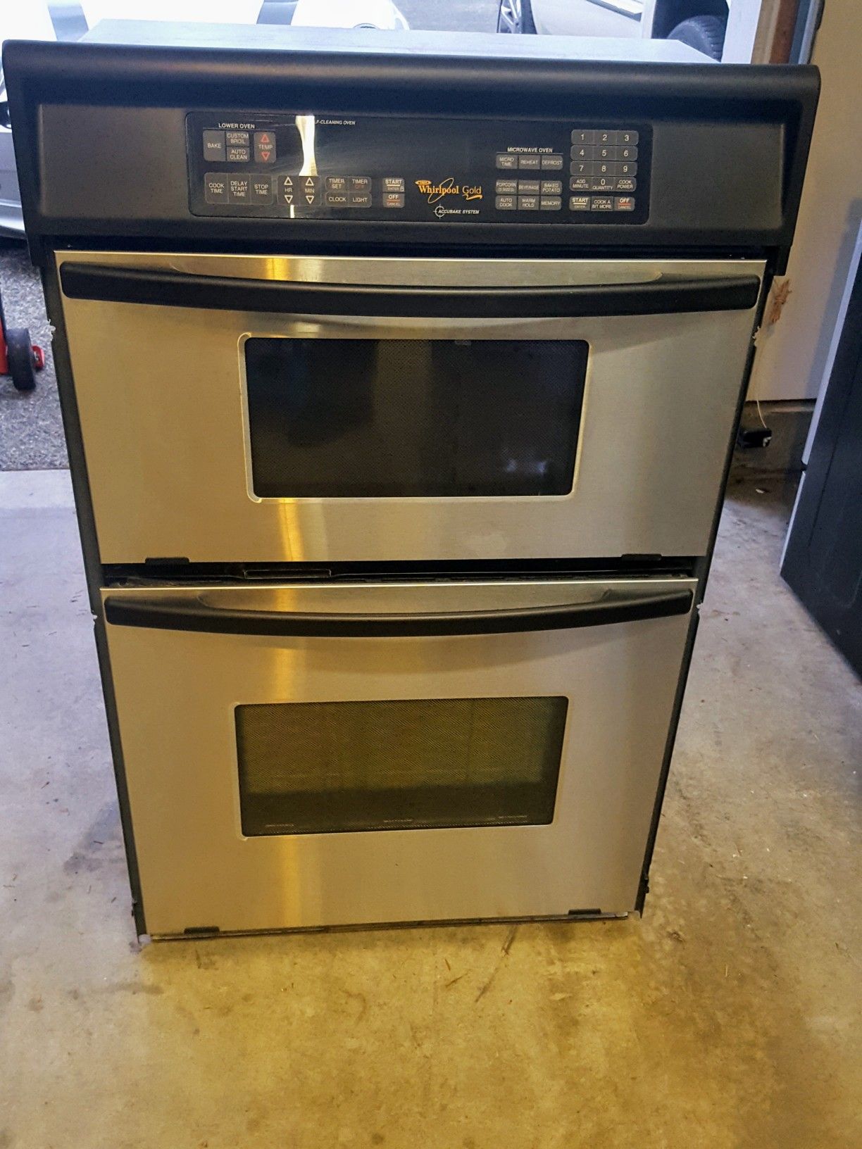 Whirlpool stainless steel wall oven / microwave combo