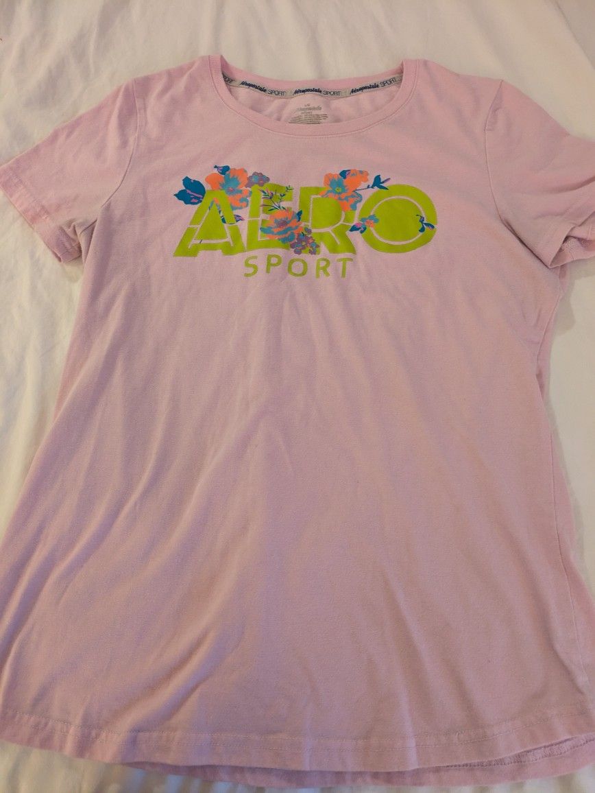Aeropostale Sport Pink T-shirt Junior Size Large