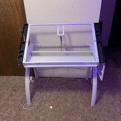 White drafting table multiple height settings