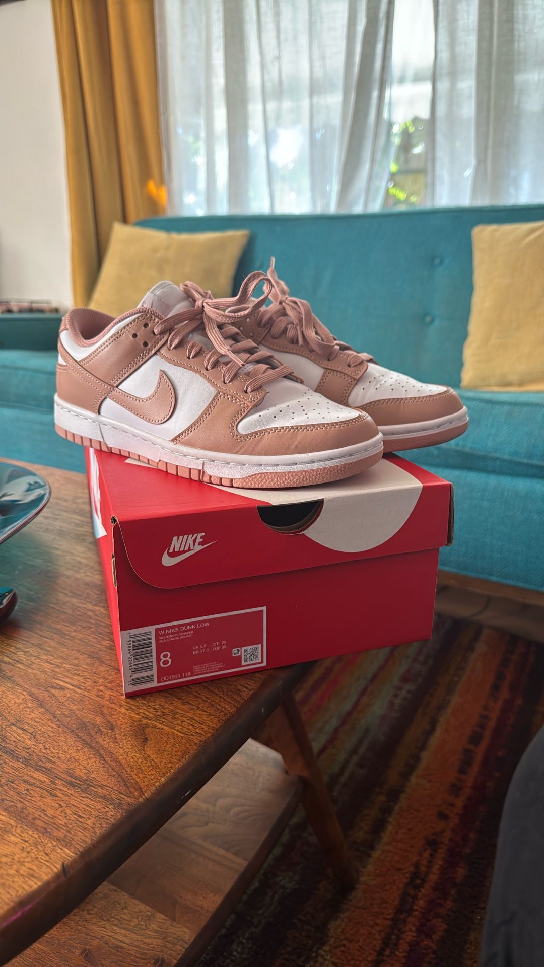 Nike Dunk Low White /rose Size 8 Women 