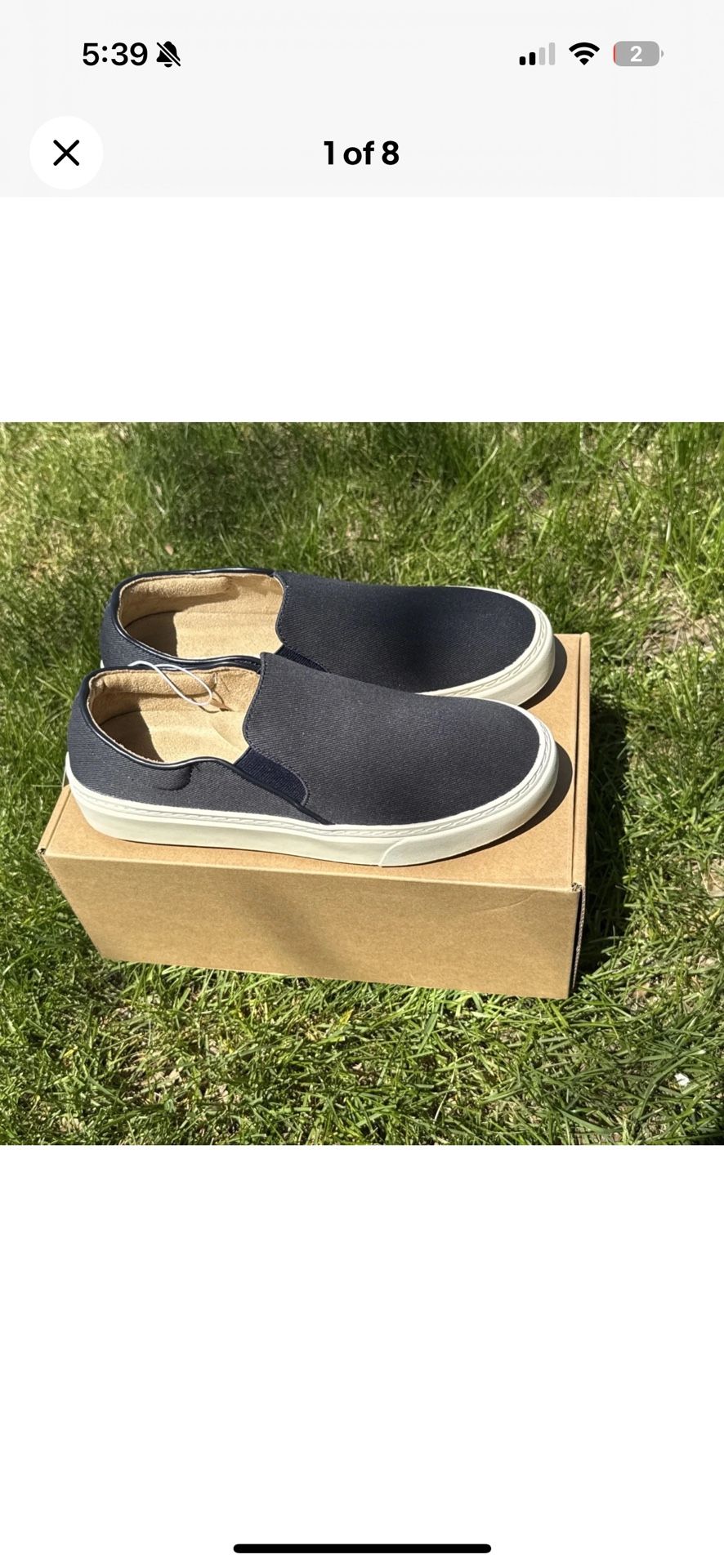 NWT Amazon Essentials Women’s Slip On Shoes NEW Size 7.5 Navy Comfortable New