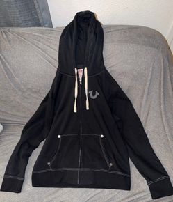 True Religion Contrast Stitch Full-Zip Hoodie - Black - Men's XL