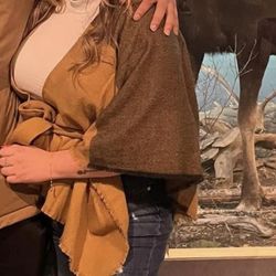Women Dark Brown And Light Brown Cardigan 