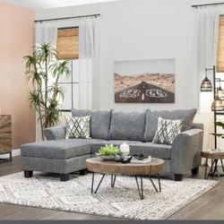 Grey Reverse Chase Sectional