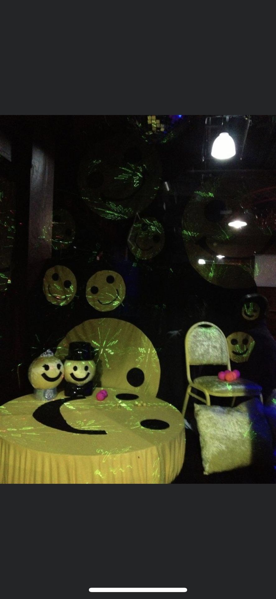 Happy Face Decor Halloween Props Party Flags For Background Around 4 Pieces 60x110 Inches Plus One Round 4feet Plus Two Head Male And Female 1-1/2 Fee