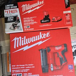 Milwaukee Finish Nail With Battery And Charger