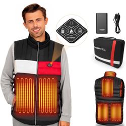 Heated Vest for Men with 16000mAh Battery Pack, Electric Heated Vest 7.4V, Lightweight Warming Heating Vest