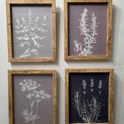 GUMEYJIA Boho Wall Art Set of 4 for Framed Minimalist Botanical Print Canvas Art Rustic Vintage Farmhouse Home Kitchen Wall Decor (8x10 in) BRAND NEW 