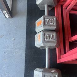 Steel Dumbbells 70Lbs Each
