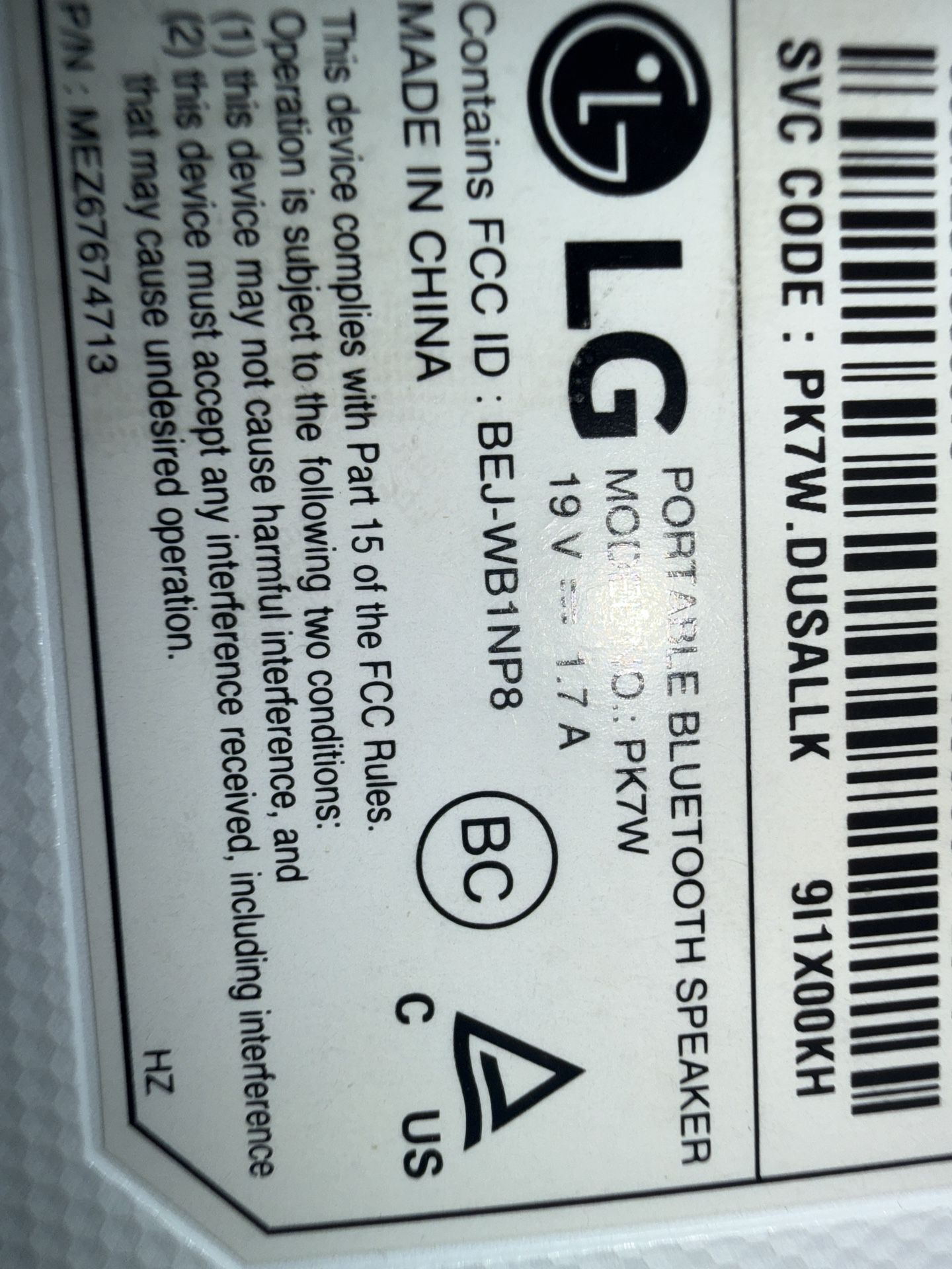 LG XBOOM Bluetooth SPEAKER WITH SYNC LIGHTS